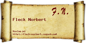 Fleck Norbert névjegykártya
